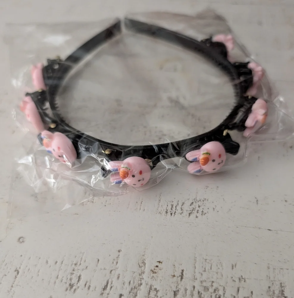 Charming Pink Bunny Hairband for Kids